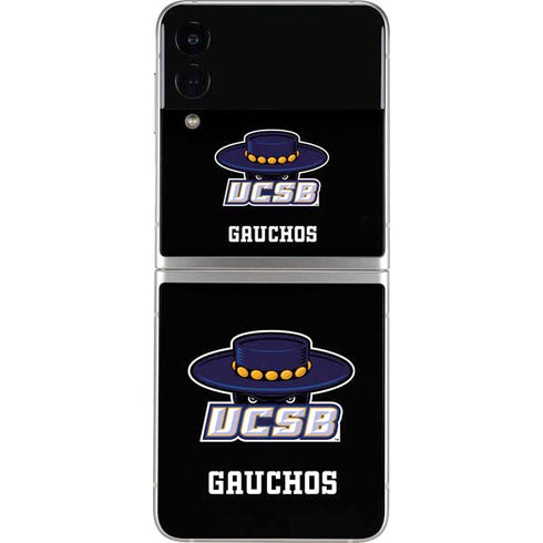 University of California-Santa Barbara UCSB Gauchos Black Galaxy Z Flip4 5G Skin
